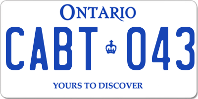 ON license plate CABT043