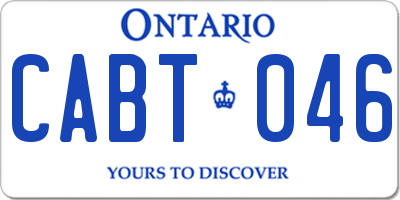 ON license plate CABT046