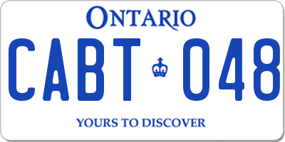 ON license plate CABT048