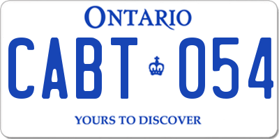 ON license plate CABT054