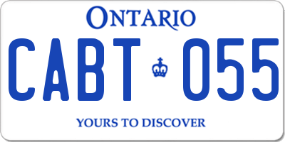 ON license plate CABT055