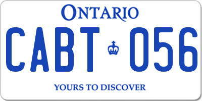 ON license plate CABT056