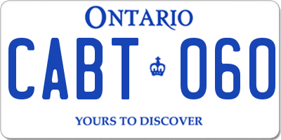 ON license plate CABT060