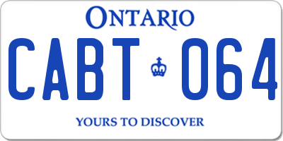 ON license plate CABT064