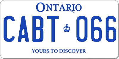 ON license plate CABT066