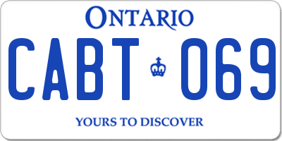 ON license plate CABT069