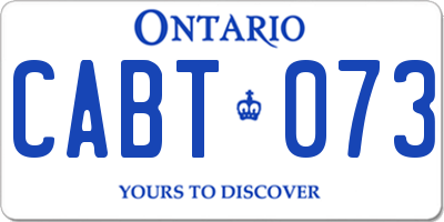 ON license plate CABT073