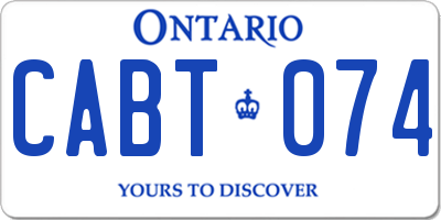 ON license plate CABT074