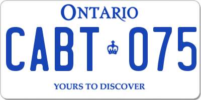 ON license plate CABT075