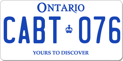 ON license plate CABT076