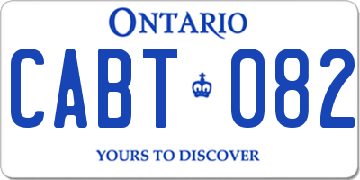 ON license plate CABT082