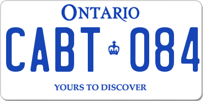 ON license plate CABT084