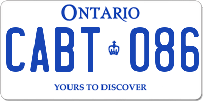 ON license plate CABT086