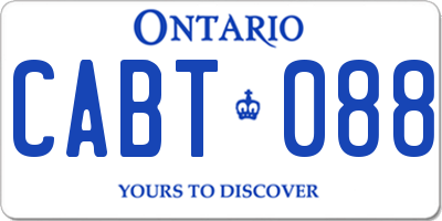 ON license plate CABT088