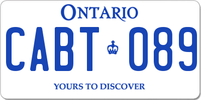 ON license plate CABT089