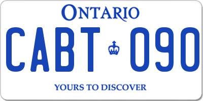 ON license plate CABT090