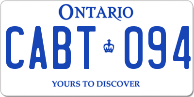 ON license plate CABT094