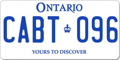 ON license plate CABT096