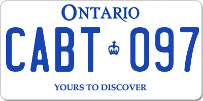 ON license plate CABT097