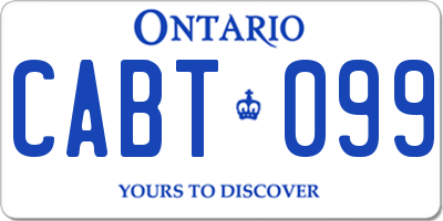 ON license plate CABT099