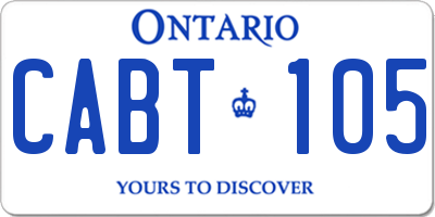 ON license plate CABT105