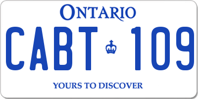 ON license plate CABT109