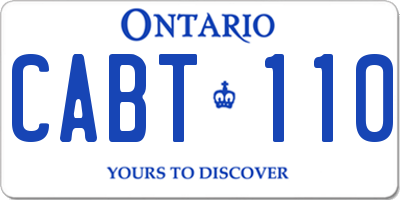 ON license plate CABT110