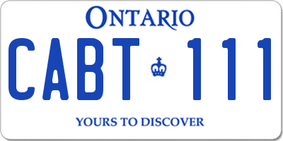 ON license plate CABT111