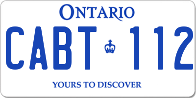 ON license plate CABT112