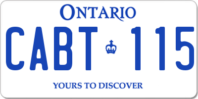 ON license plate CABT115