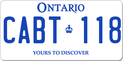 ON license plate CABT118