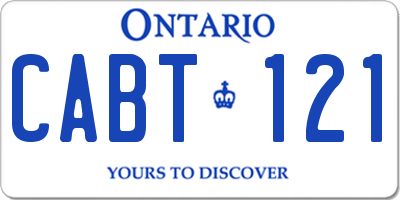 ON license plate CABT121