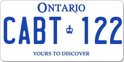 ON license plate CABT122