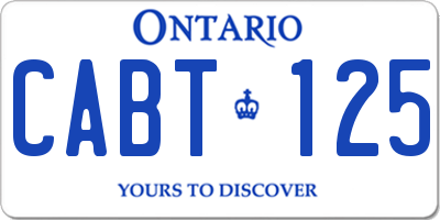 ON license plate CABT125