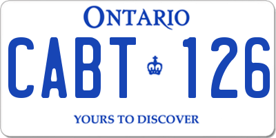 ON license plate CABT126