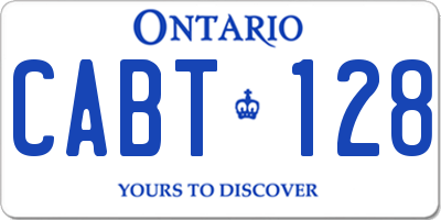 ON license plate CABT128