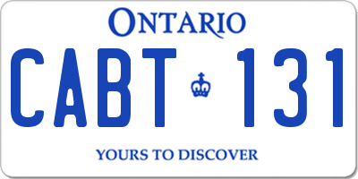 ON license plate CABT131