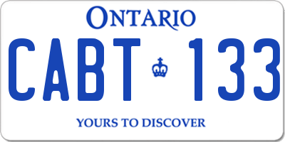 ON license plate CABT133