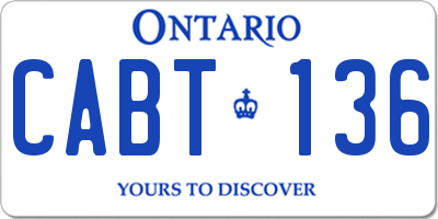 ON license plate CABT136