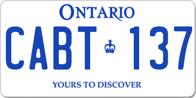 ON license plate CABT137