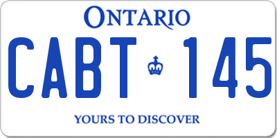 ON license plate CABT145