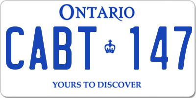 ON license plate CABT147