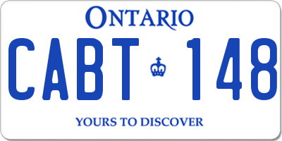 ON license plate CABT148