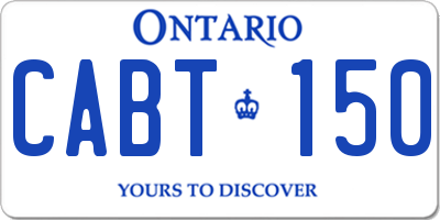 ON license plate CABT150