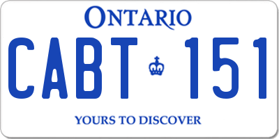 ON license plate CABT151