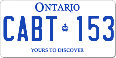 ON license plate CABT153