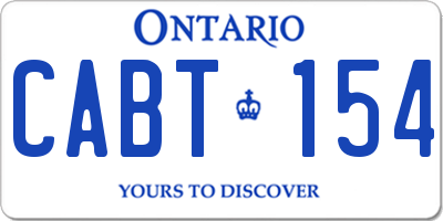 ON license plate CABT154