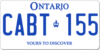 ON license plate CABT155