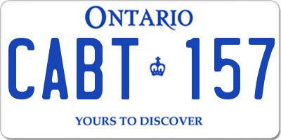 ON license plate CABT157