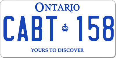 ON license plate CABT158